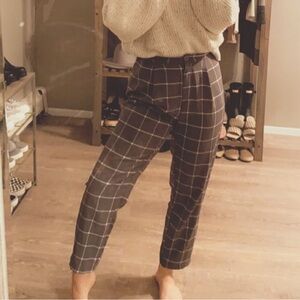 Divided Gray & White Windowpane Ankle Pants